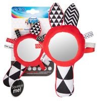 CANPOL Zabwka kontrastowa z piszczkiem i lusterkiem SENSORY TOYS