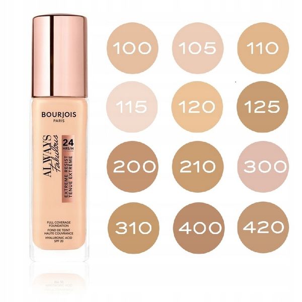 BOURJOIS FLUID ALWAYS 420 LIGHT SAND zdjęcie 2