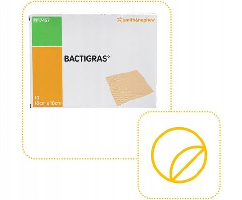 Opatrunek parafinowy z chlorhexydyną Smith&Nephew Bactigras 10x10cm 10 szt. na Arena.pl