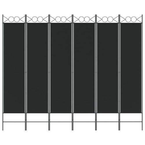 Parawan 6-panelowy, czarny, 240x200 cm, tkanina na Arena.pl