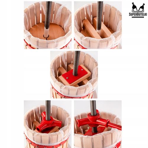 PRASA ŚRUBOWA RĘCZNA do OWOCÓW WINA SOKÓW OLIWY 6 L WYCISKARKA NIERDZEWNA na Arena.pl