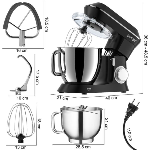 Robot Kuchenny Planetarny Mikser MaltecChef2200W Black zdjęcie 2
