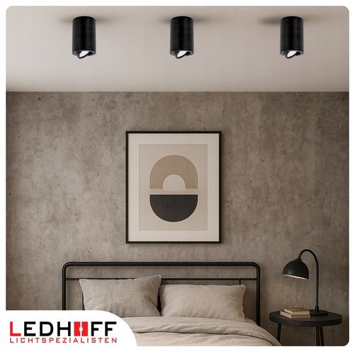 4x Oprawa natynkowa sufitowa LED halogenowa TUBA GU10 Ruchoma czarna na Arena.pl