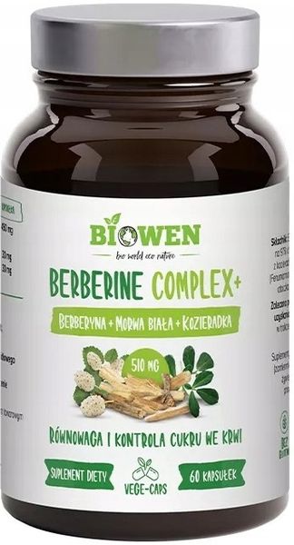 Biowen Berberine Complex+ berberyna 510mg 60 kaps. morwa biała kozieradka zdjęcie 1