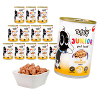 TUF TUF JUNIOR Pełnoporcjowa karma dla szczeniąt z drobiem w sosie 12x415g