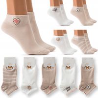 Stopki Damskie Bawełniane NATURALNE sportowe krótkie skarpetki