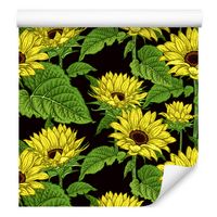 Tapeta do salonu słoneczniki kwiaty liście rośliny