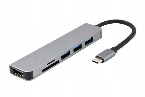 STACJA PORTÓW ROZGAŁĘŹNIK 6w1 HUB USB-C HDMI 4K USB 3.1 5 Gbit/s SD MicroSD na Arena.pl