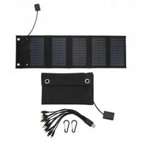ŁADOWARKA SOLARNA PANEL SŁONECZNY 5 SKŁADANYCH 25W IP65 USB UNIWERSALNY