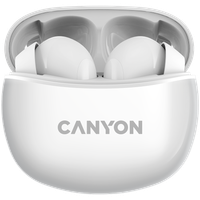 CANYON Słuchawki dokanałowe TWS-5 Etui Białe