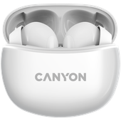 CANYON Słuchawki dokanałowe TWS-5 Etui Białe
