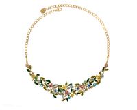 kolia kolorowe kwiatuszki z kryształkami z kolekcji blossom (c8157au/kol