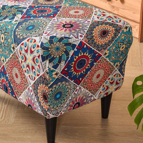 POKROWIEC NA PODNÓŻEK PUF ELASTYCZNY WZÓR RETRO na Arena.pl