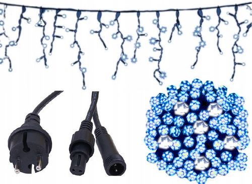 Sople 440 LED Girlanda Niebieska Flash Zewnętrzna IP44 31,7m gruby przewód na Arena.pl
