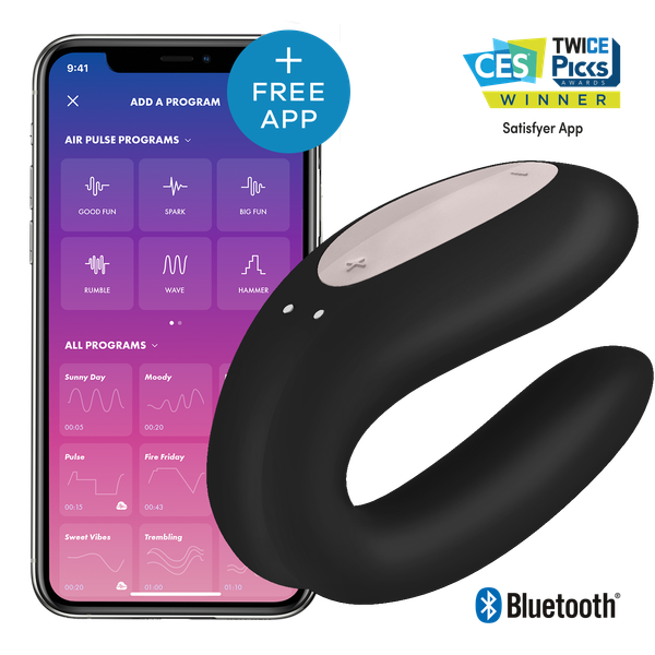 Satisfyer Double Joy Black Incl. Bluetooth And App zdjęcie 7