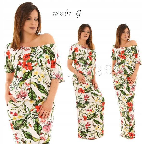 F370 maxi SUKIENKA rozcięcie WZORY zdjęcie 5