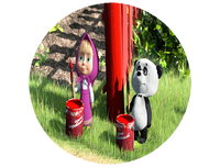 Opłatek na tort Masza i Niedzwiedź