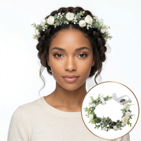 wianek, opaska do włosów z kwiatów, delikatny wianuszek boho w83