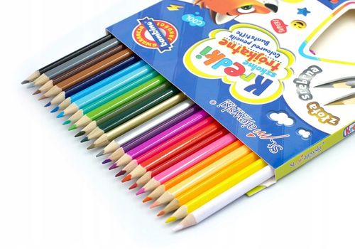 Kredki Trójkątne Szkolne Ołówkowe 24 kol. Złota Srebrna Bambino na Arena.pl