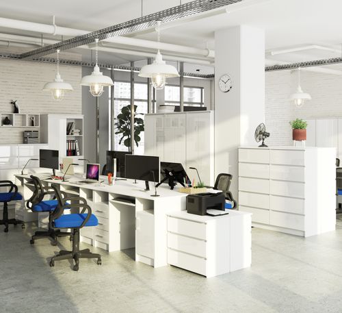 BIURKO ANA 124 cm BIAŁY POŁYSK WOLNOSTOJĄCE na Arena.pl