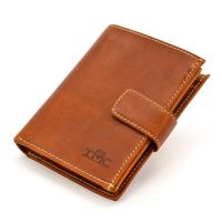 Zamykany skórzany męski pojemny portfel z RFID