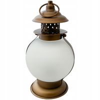 ŚWIECZNIK NA TEALIGHT szklany metalowy lampion złoty do salonu sypialni