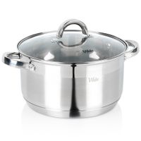 Garnek Stalowy Tradycyjny z Pokrywką do Gotowania Duszenia 24 cm 4,5L