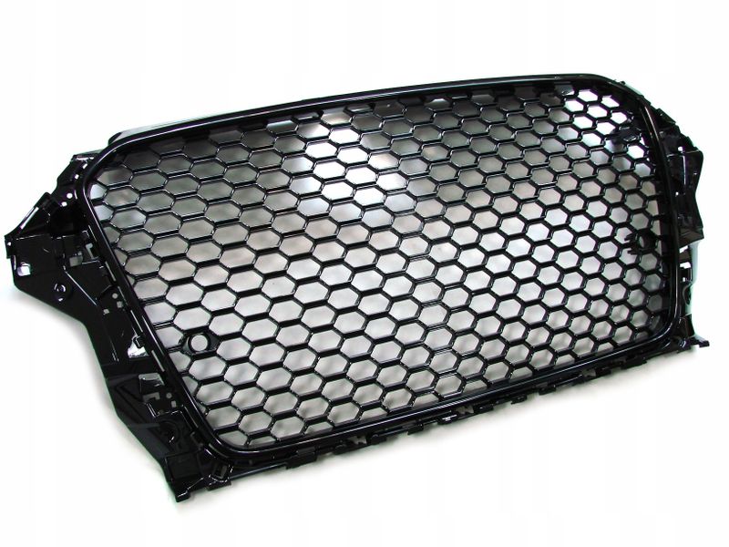 GRILL ATRAPADO  Audi A3 8V OD 2012 DO 2016 Roku RS3 LOOK CZARNY POŁYSK  PDC zdjęcie 3