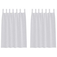 Zasłony z zasłonami 2 pcs Jasnoszary Poliester