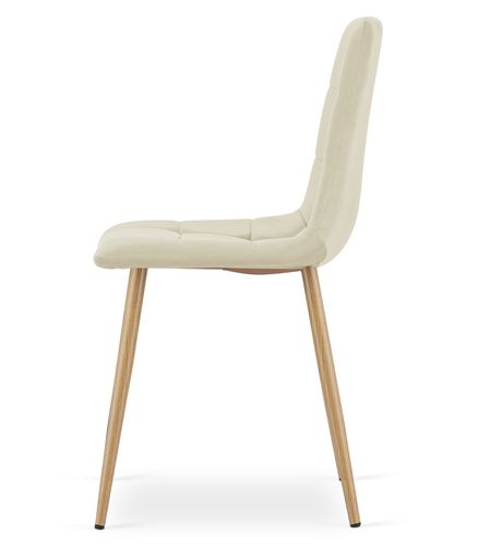 Krzesło KARA - jasny beż aksamit / nogi kolor drewna x 2 na Arena.pl