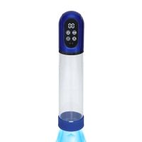 engage - automatic waterproof penis pump and masturbator - metallic blue