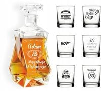 KARAFKA z grawerem + 6 szklanek PREZENT URODZINY