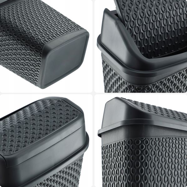 KADAX Kosz Na Śmieci Łazienkowy Szary 6,2L Uchylny Pojemnik zdjęcie 9