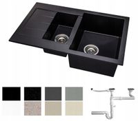 ZLEW ZLEWOZMYWAK GRANIT 8 kolorów 76x48 + SYFON