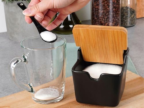 Cukierniczka Ceramiczna Pojemnik Kuchenny Do Przechowywania Cukru Łyżeczka na Arena.pl