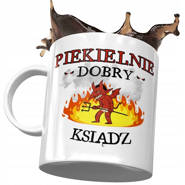 Kubek Dla Księdza Piekielnie Dobry Ksiądz Prezent Z Nadrukiem Ze Zdjęciem zdjęcie 1