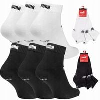 PUMA SKARPETY SKARPETKI STOPKI ZAKOSTKI BIAŁA + CZARNA 39-42 6 PAR
