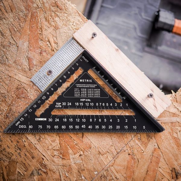 KĄTOWNIK STOLARSKI CIESIELSKI ALUMINIOWY PRZYMIAR KĄTOMIERZ BUDOWLANY 175mm zdjęcie 5