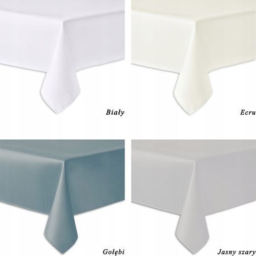 OBRUS PLAMOODPORNY - 150X250 - SOLID GŁADKI BIAŁY na Arena.pl