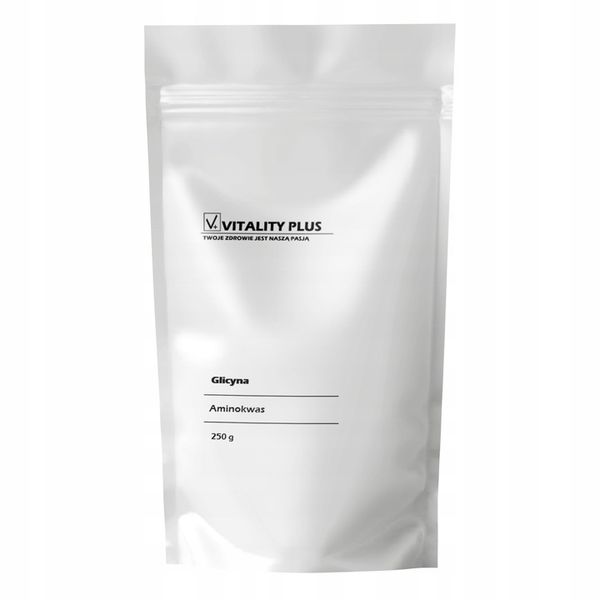 Glicyna 250g AMINOKWAS Glycine 250 porcji - SPOKÓJ PAMIĘĆ RELAKS SEN STERS zdjęcie 3
