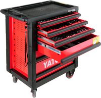 SZAFKA SERWISOWA NA KÓŁKACH + NARZEDZIA 177 CZĘŚCI - YT-5530