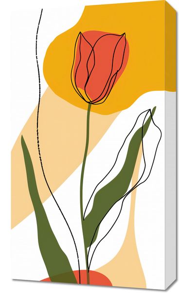 Obraz 40x70cm Przerysowany Tulipan zdjęcie 1