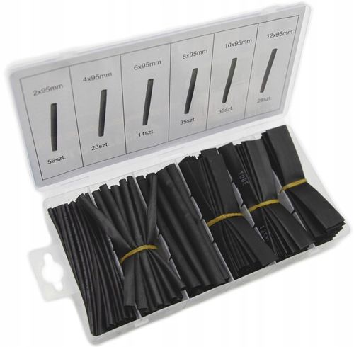 ZESTAW RUREK RURKI TERMOKURCZLIWE CZARNE 196 SZT na Arena.pl