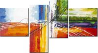 100 55CM OBRAZ 4 ELEM TĘCZOWA ABSTRAKCJA PŁÓTNO DRUK