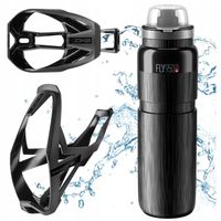 Zestaw Uchwyt Koszyk Rowerowy Raceone Ziko Czarny + Bidon Elite Fly 950 ml