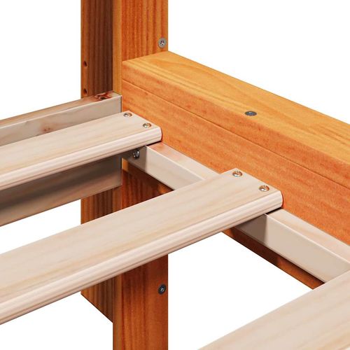 Łóżko z regałem, bez materaca, woskowy brąz, 90x190 cm, sosnowe na Arena.pl