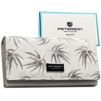 biały portfel damski z systemem rfid zamykany na zatrzask - peterson