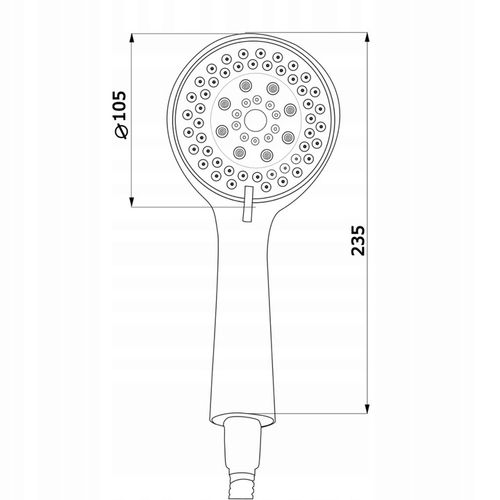 ZESTAW PRYSZNICOWY SŁUCHAWKA PRYSZNICOWA 5 FUNKCJI WĄŻ UCHWYT ESTIVA na Arena.pl