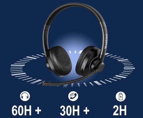 Weatwo Słuchawki Bluetooth z Podwójnym Mikrofonem CVC8.0 do Telefonów i PC na Arena.pl