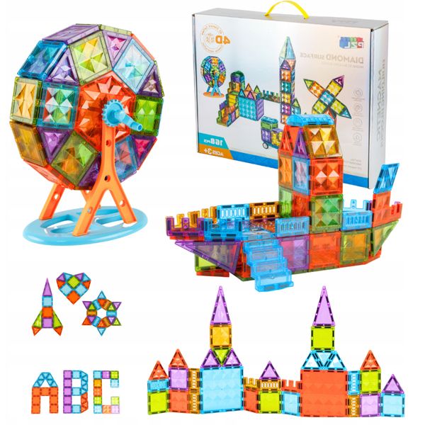 Magnetyczne klocki DIAMOND 4D SURFACE 168 elementów 9960B zdjęcie 1